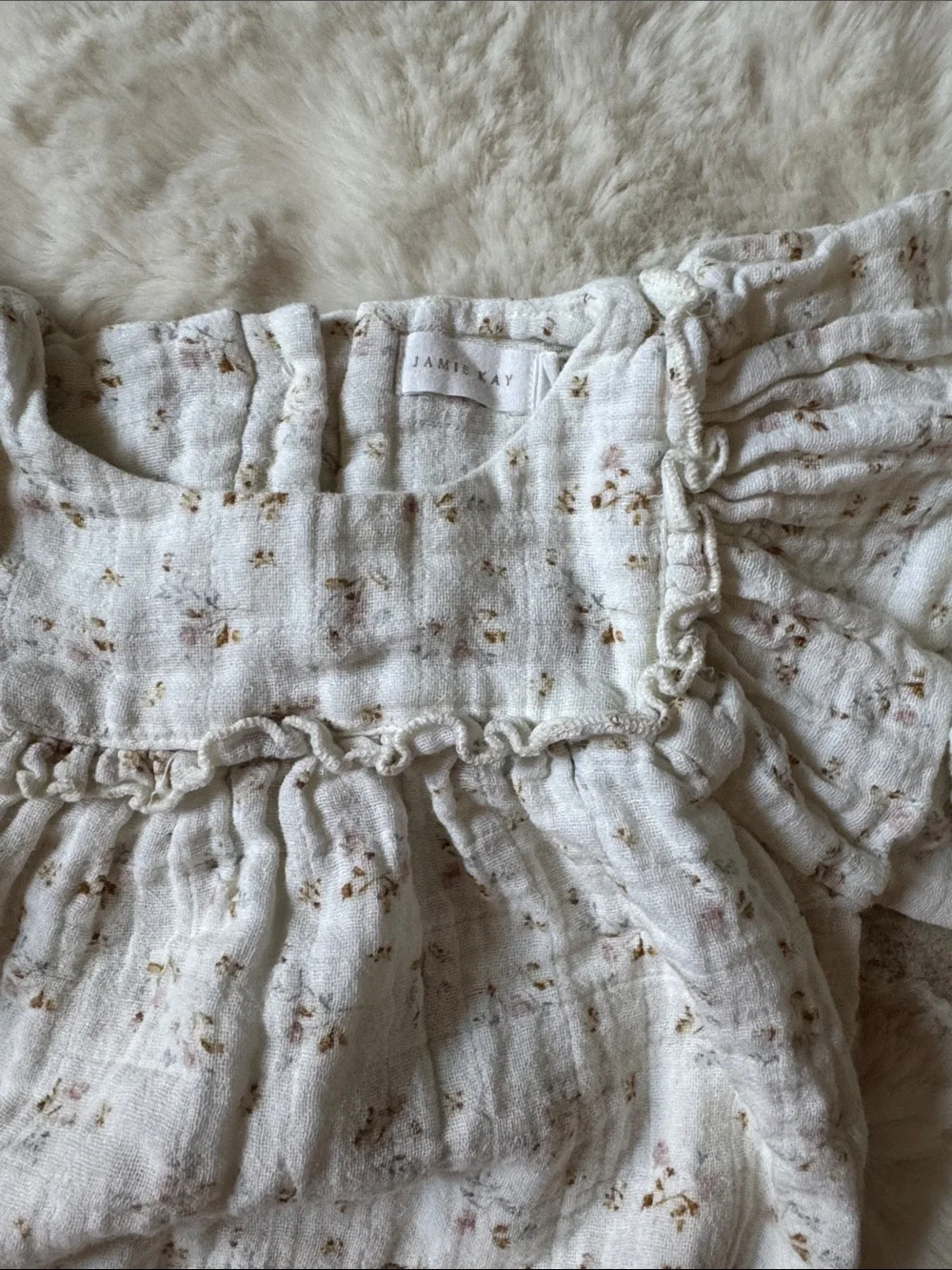 Jamie Kay Cream Floral Puff Sleeve Romper